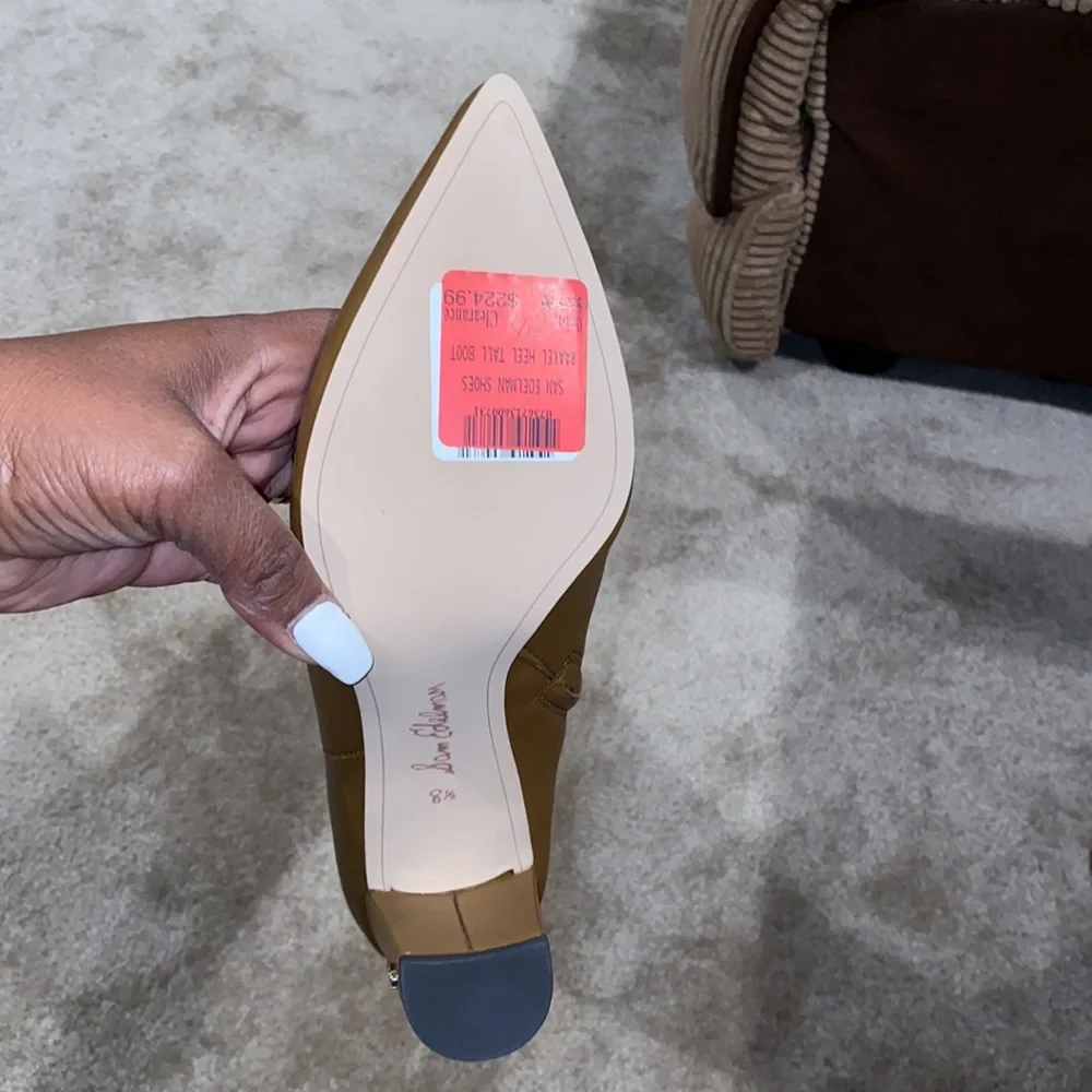 SAM EDELMAN RAAKEL CHOCOLATE LEATHER TALL BOOTS 8.5M BRAND NEW. no box - Picture 12 of 13